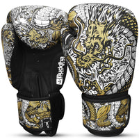 Fantasy Dragon White Muay Thai Kick Boxing Boxing Gloves