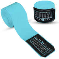 Semi Elastic Boxing Handwraps Cotton Blue Cyan Fluor