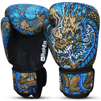Fantasy Dragon Blue Muay Thai Kick Boxing Boxing Gloves