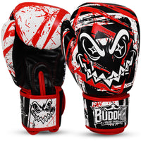 Guantes Buddha Creepy Negro Rojo Blanco para Boxeo y Muay Thai