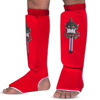 Red Tubular Shin Guards