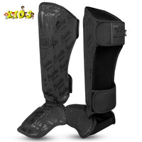Children's Shin Guards Muay Thai MMA Kick Boxing Epic Matte Black
