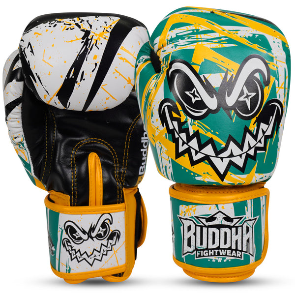 Guantes Buddha Creepy Verde Amarillo Blanco