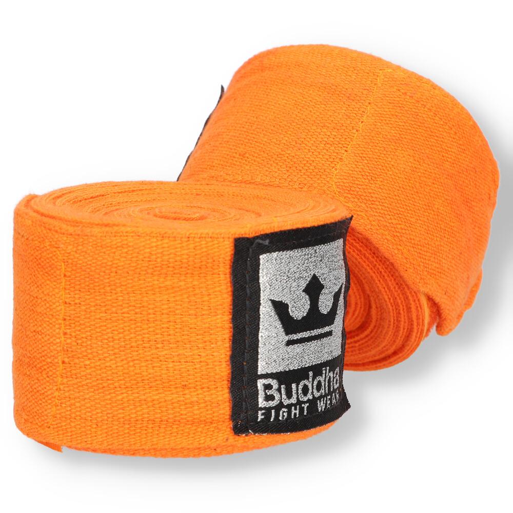 Vendas de Boxeo Semi Elásticas de algodón 4,5 Metros Naranjas - Buddha Fight Wear