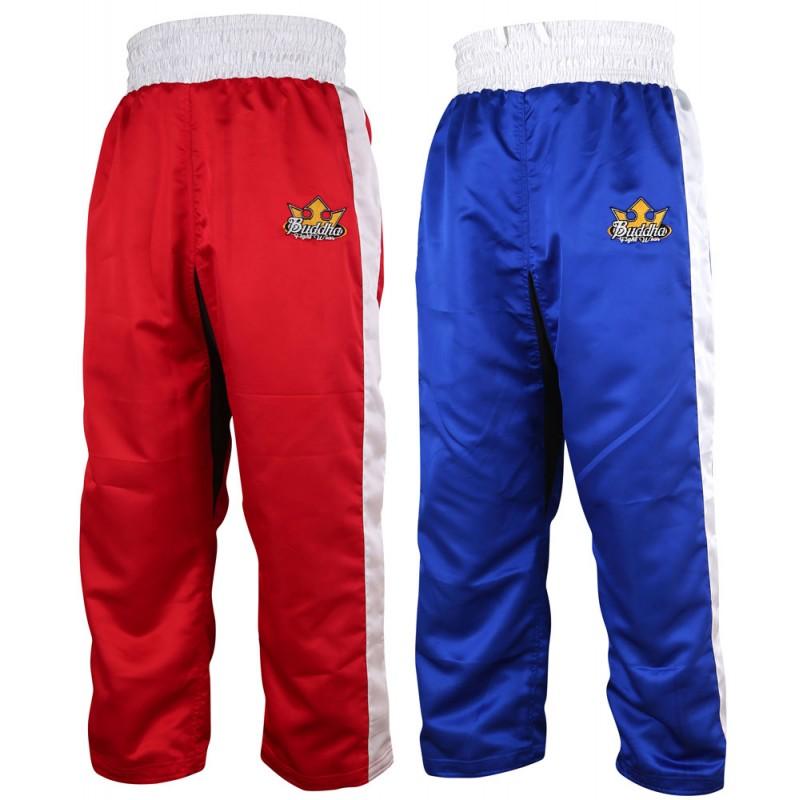 Pantalón de Kick-Light Boxing Reversible Buddha Rojo/Azul - Buddha Fight Wear